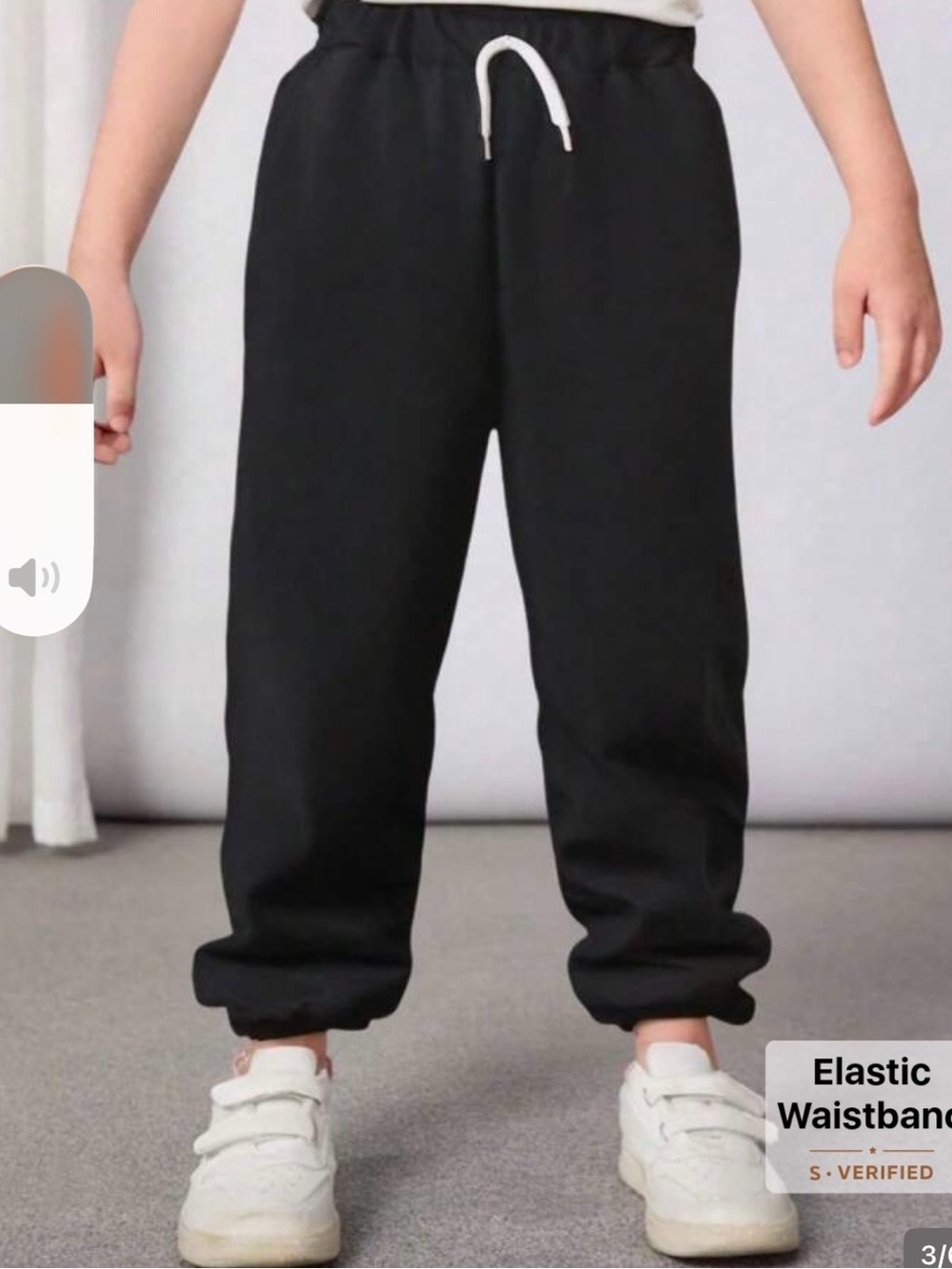 SHEIN Black Kids Drawstring Jogger Sweatpants